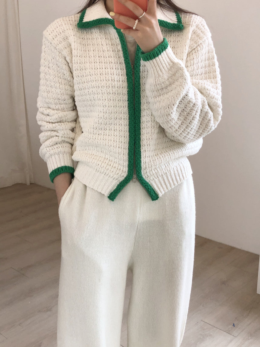 Vintage Women's Zipper Cardigan Sweater Coat