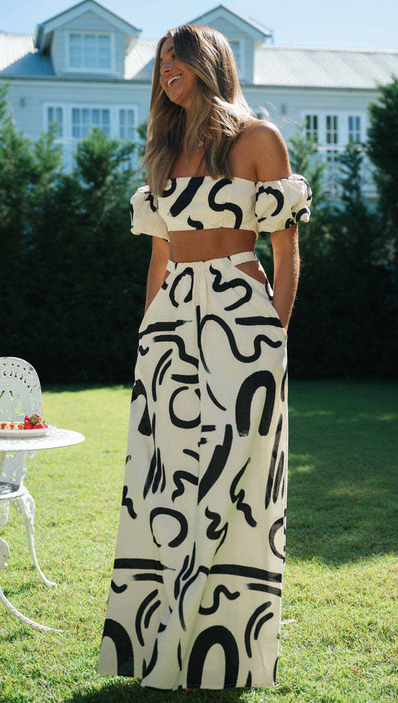 Fashion Print Women's 2-Piece Set with Skirt