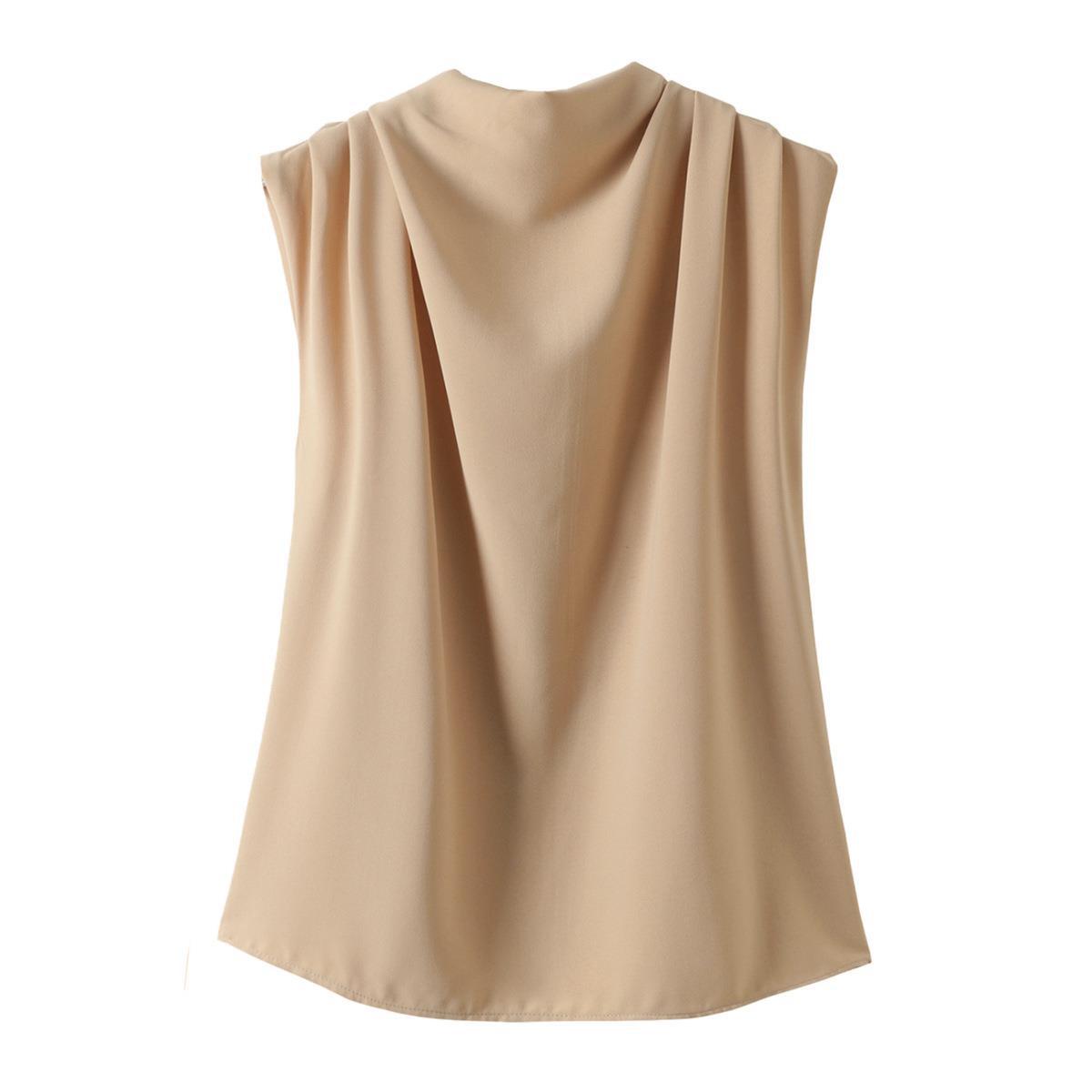 Women's Casual Sleeveless Solid Color Blouse