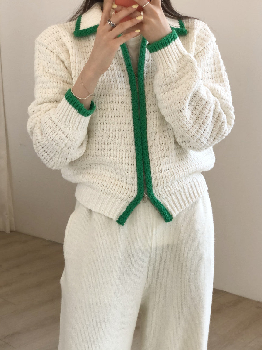 Vintage Women's Zipper Cardigan Sweater Coat