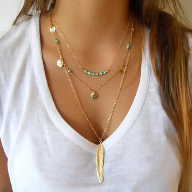 Boho Long Necklace for Women - Unique Party Jewelry