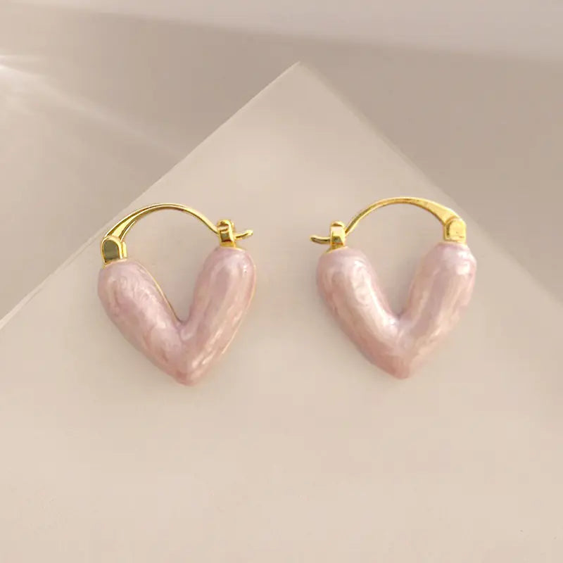 French Vintage Enamel Spiral Earrings for Women