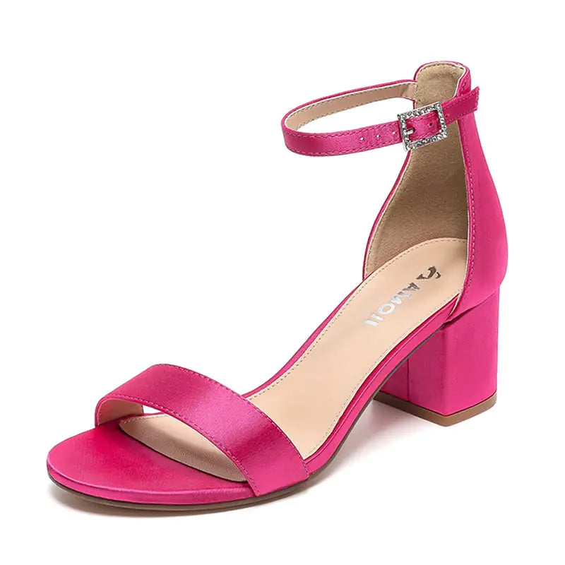 Womens 2.5 Inch Strappy Block Heels. Dressy Ankle Strap Lady Low Chunky Heeled Sandals. Size 9.5 Women