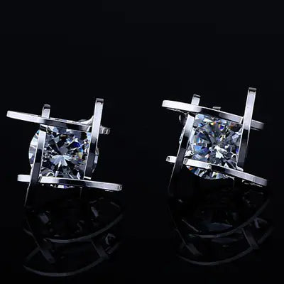 Geometric Zircon Stud Earrings for Women