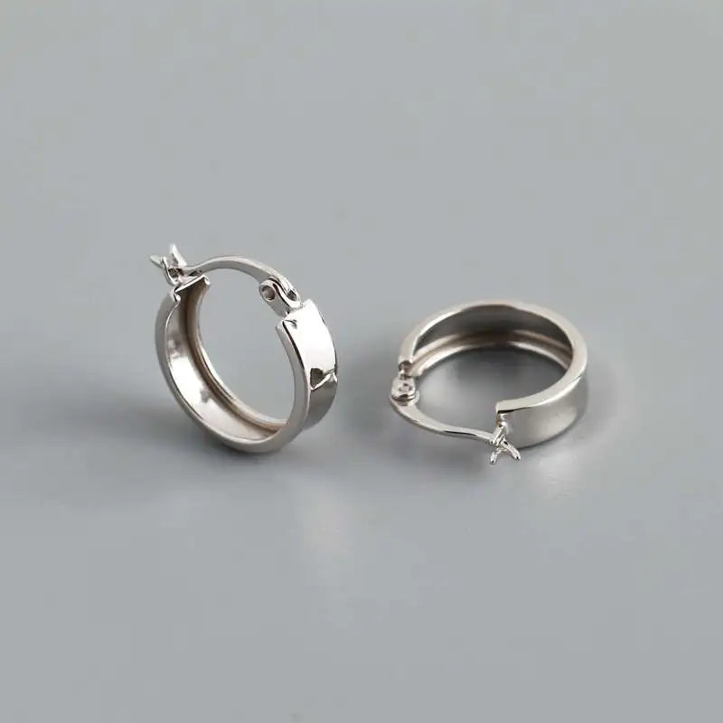 Simple Round Wide Flat Bottom Earrings for Women