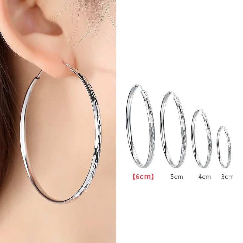 925 Silver Hoop Earrings for Women - Trendy Design