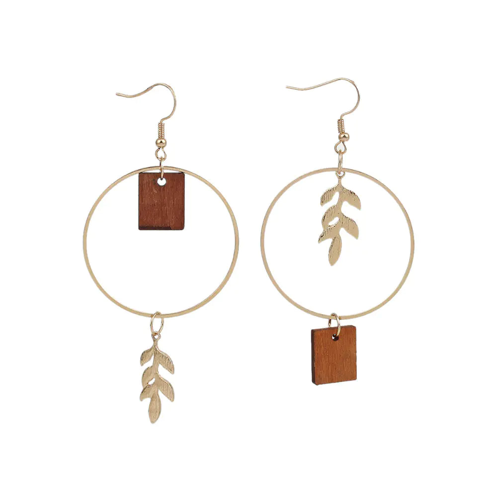 Wooden Leaf Earrings for Women - Fashionable Design