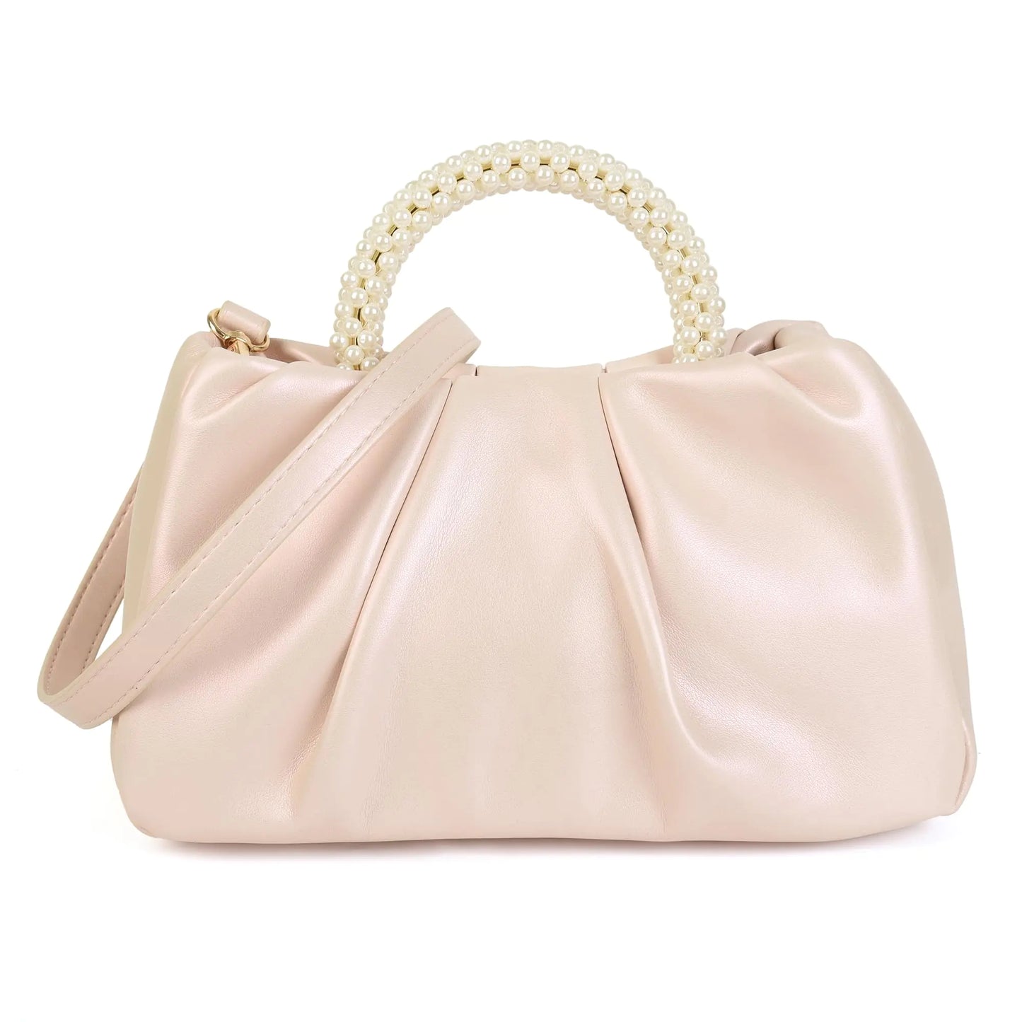 Ladies Soft Pearl Leather bag. Cloud Crossbody Shoulder Bag for Party/Wedding/Cocktail/Prom/Club