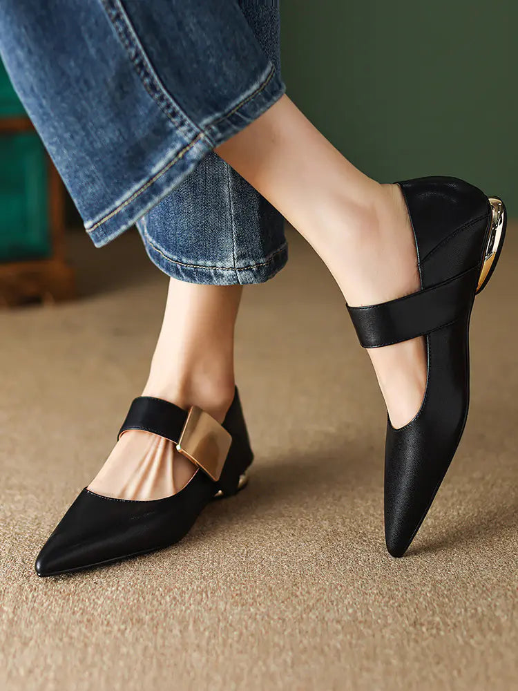 Retro Brown Mary Jane Flats for Women - Spring/Fall