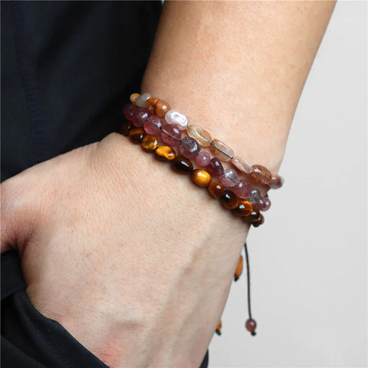 Natural Stone Irregular Beads Woven Bracelet
