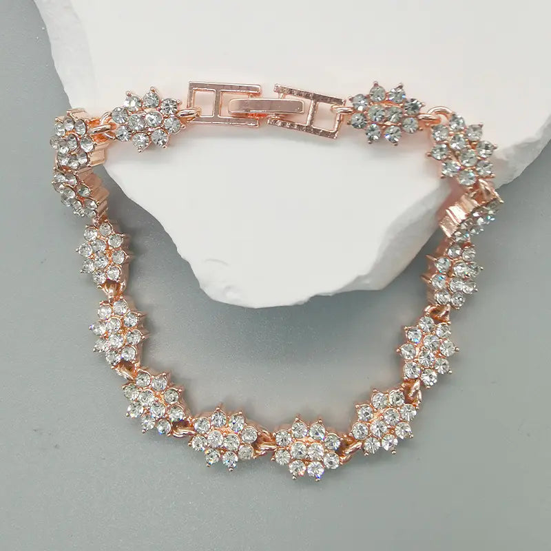 Geometric Diamond Rhinestone Roman Style Bracelet