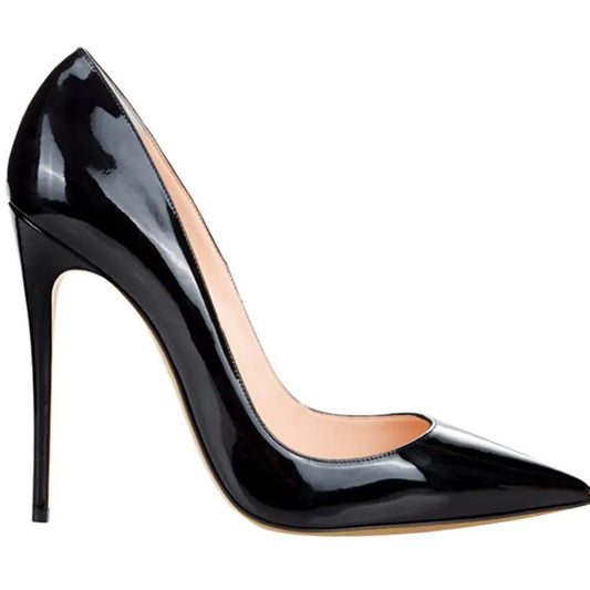 12CM Gold and Silver Patent Leather High Heels