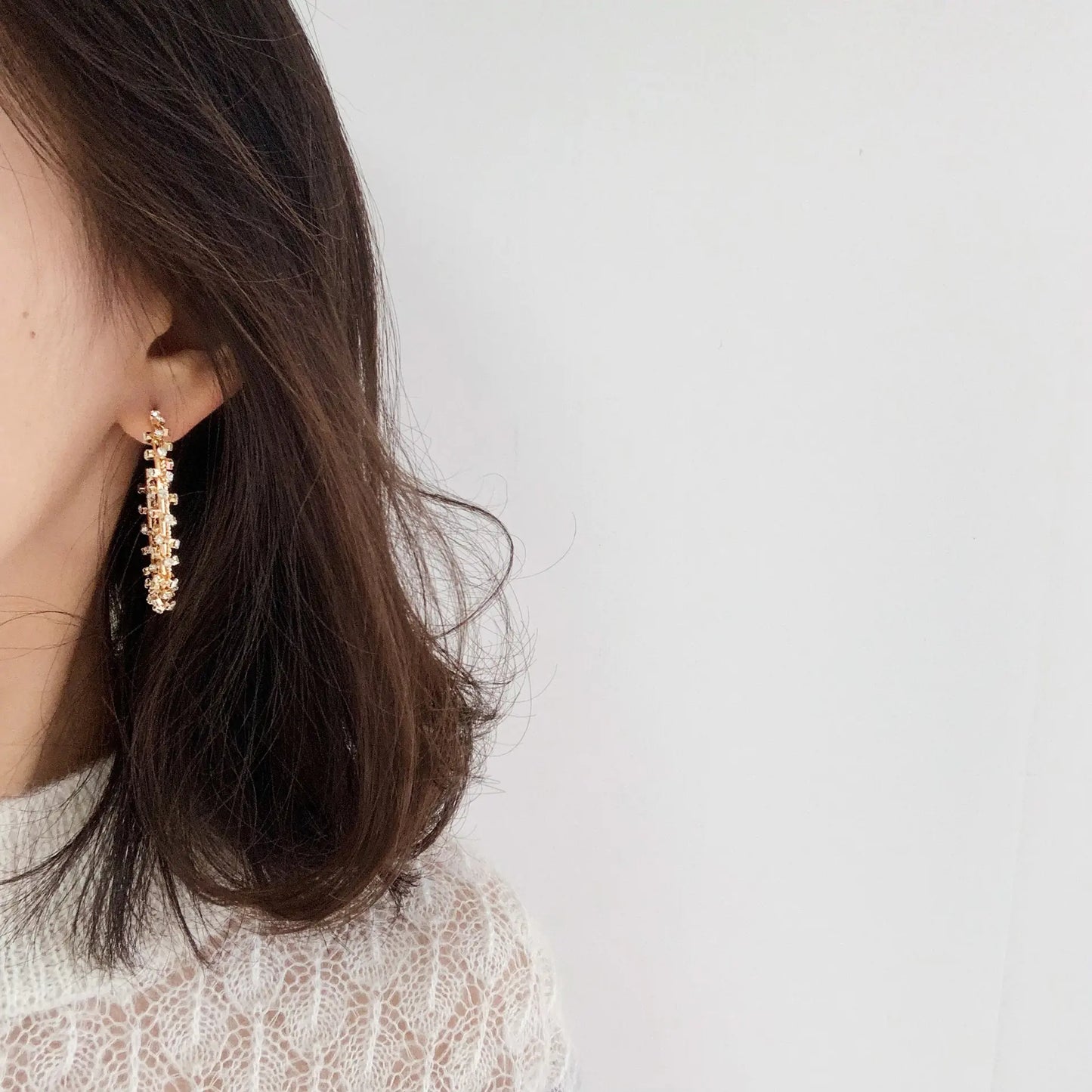 Rhinestone Wrapped Big Earrings for Women