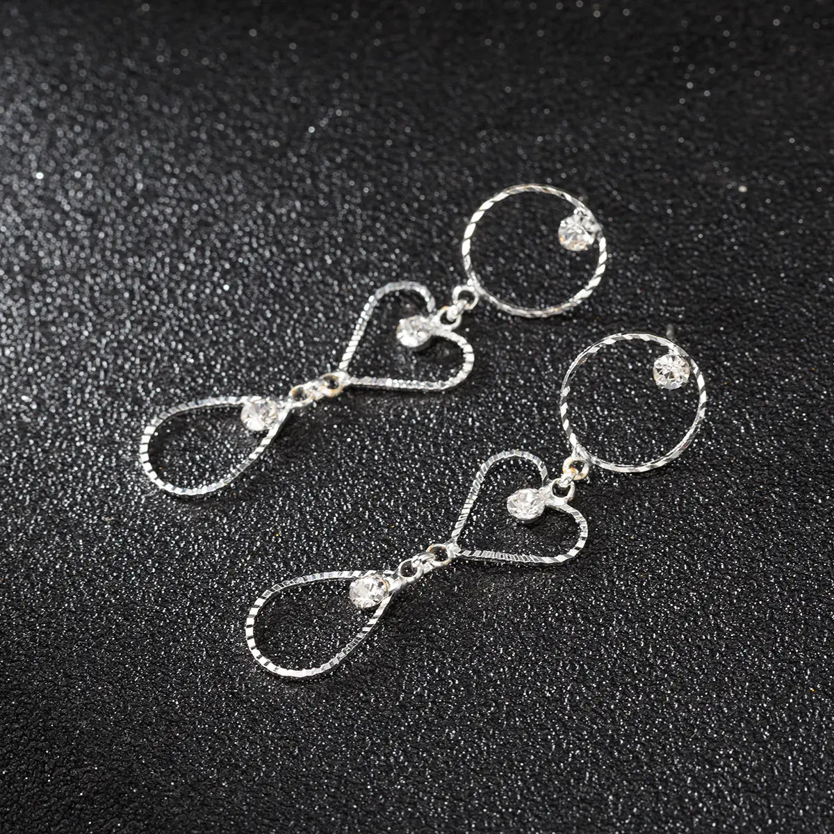 Korean Style Rhinestone Hoop Crystal Earrings for Women