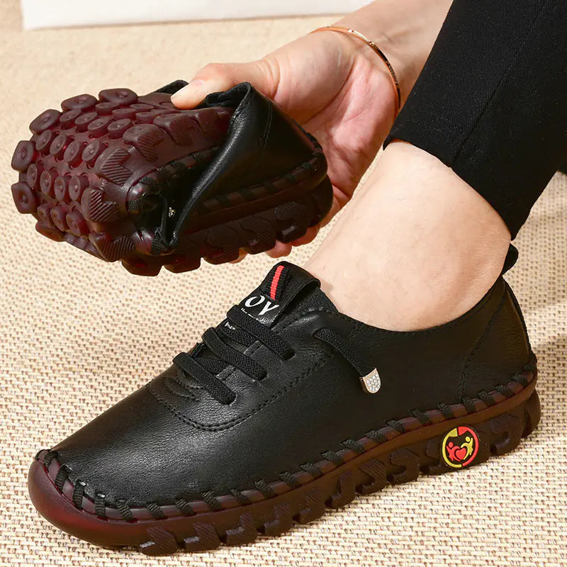 Comfortable Non-Slip PU Leather Women’s Loafers Flats