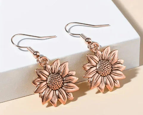 Trendy Sunflower Drop Earrings for Women - Elegant Style