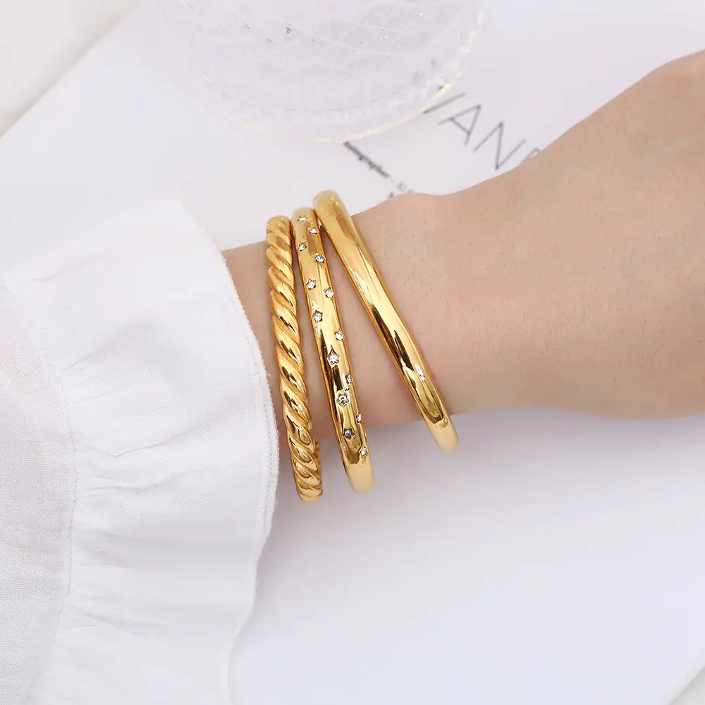 Irregular Wave Buckle Stainless Steel Bracelet