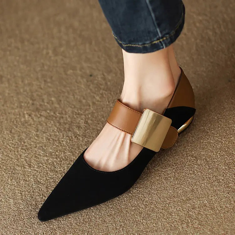Retro Brown Mary Jane Flats for Women - Spring/Fall