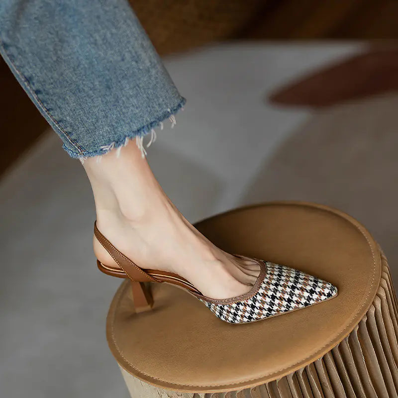 Vintage Pointed Toe Heels for Women Summer