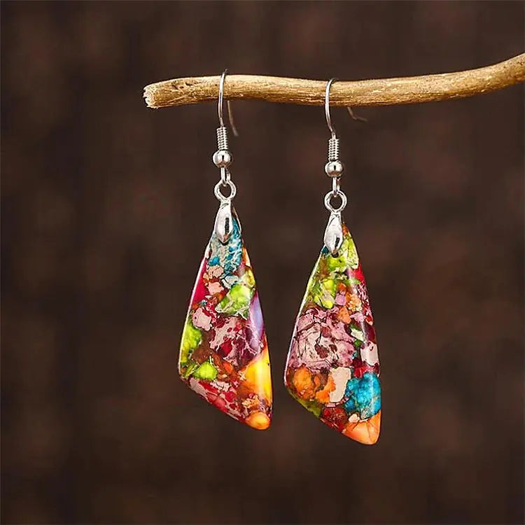 Colorful Teardrop Pendant Earrings for Women