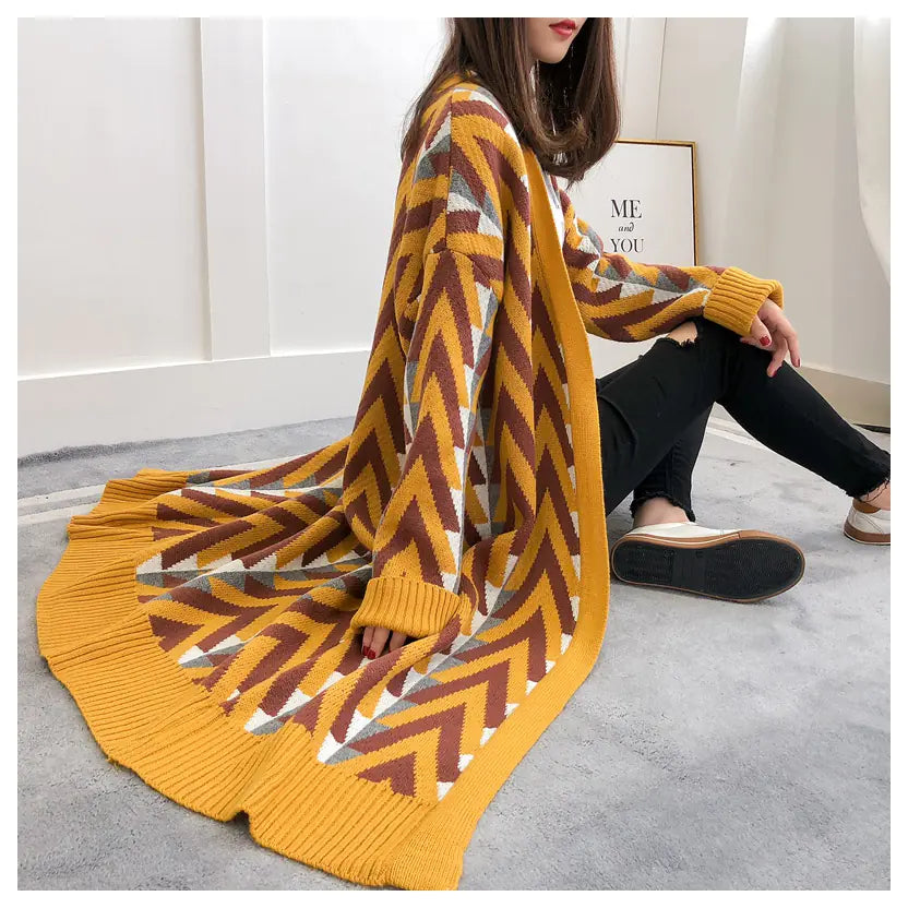 Geometric Cardigan Sweater for Women