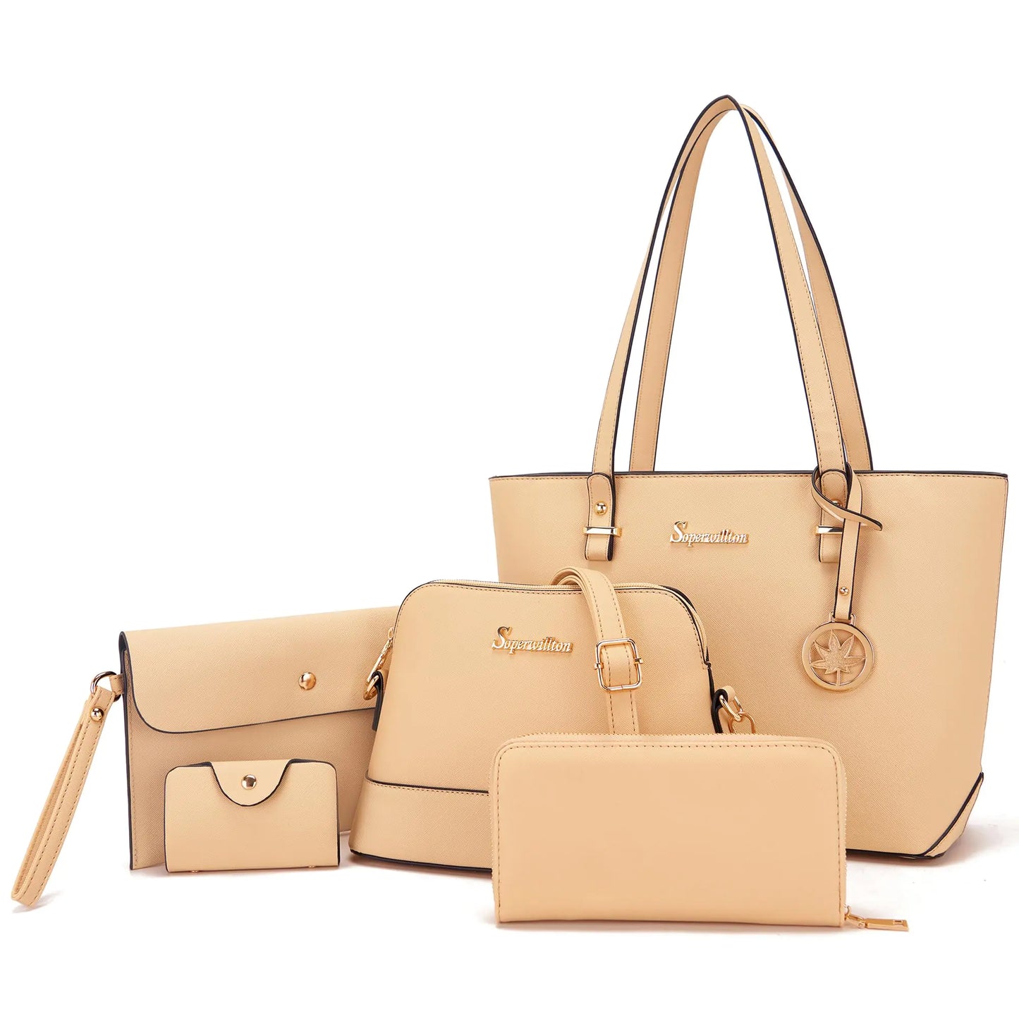 Wallet Tote hand Bags, Top Handle Satchel 5pcs Purse Set