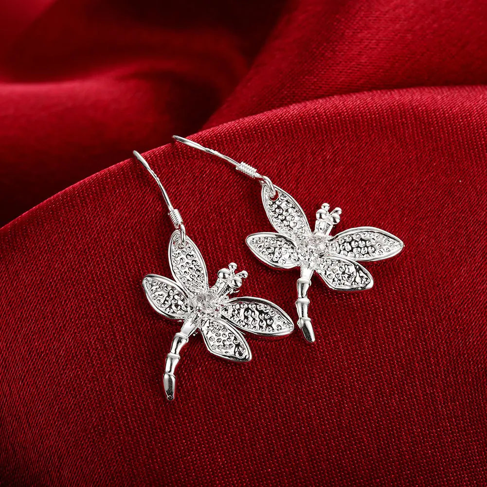 Stylish Dragonfly Earrings with Rhinestones for Women