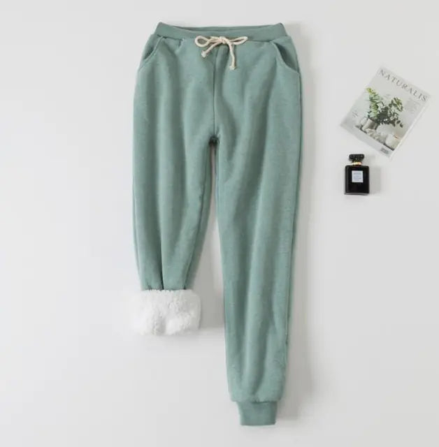 Winter Thickened Lamb Fleece Jogger Pants for Women