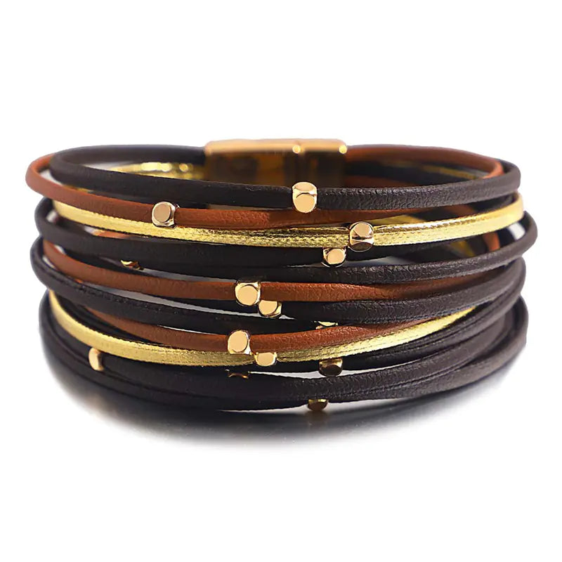 Vintage Beads Soft Leather Women's Bracelet