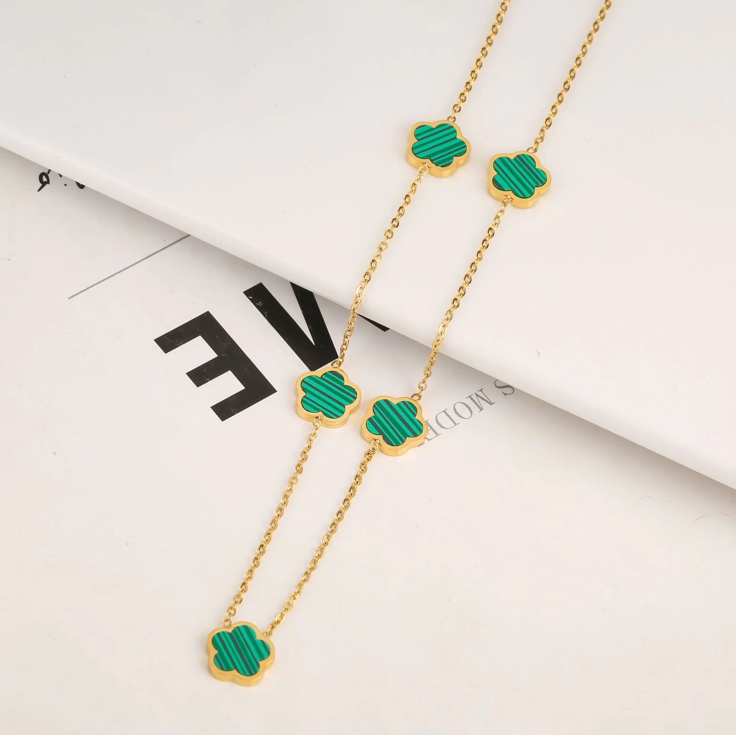 Stainless Steel Five-Petal Jewelry Set