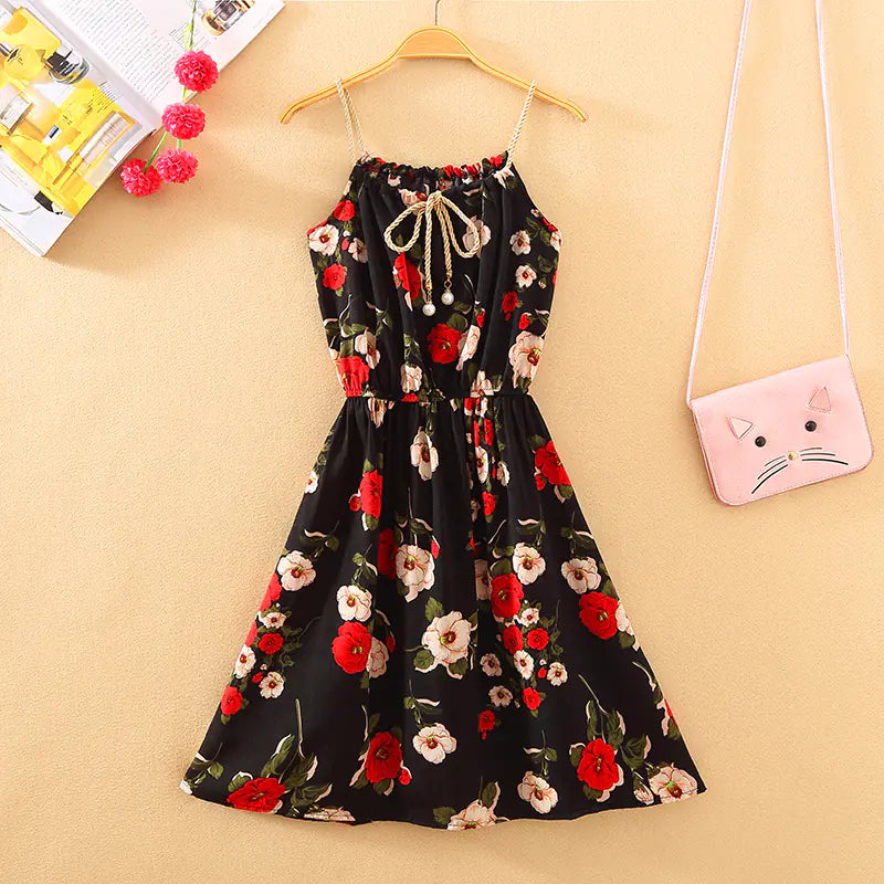 Bohemian Floral Chiffon Maxi Dress for Women