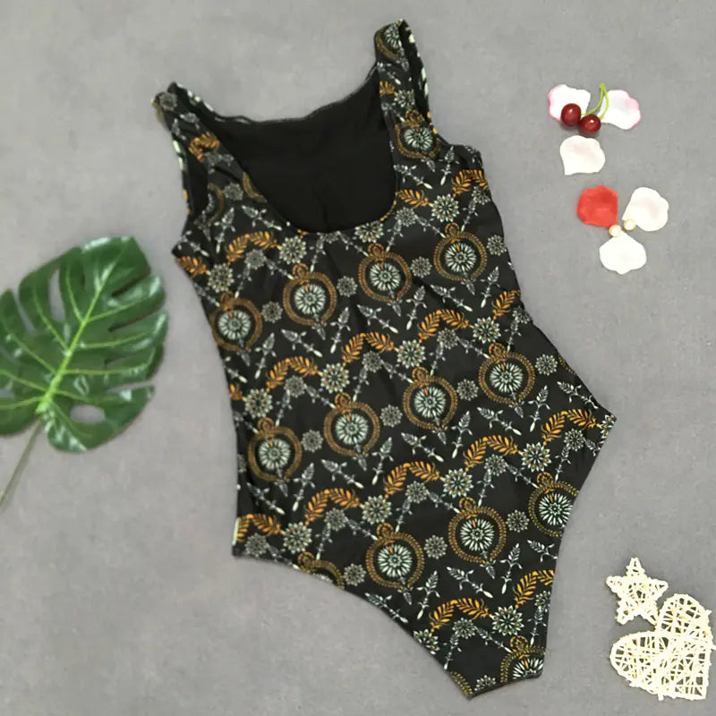 Retro Floral One-Piece Swimsuit for Women