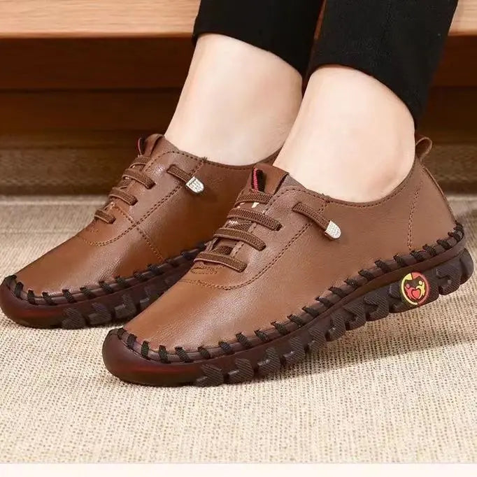 Comfortable Non-Slip PU Leather Women’s Loafers Flats