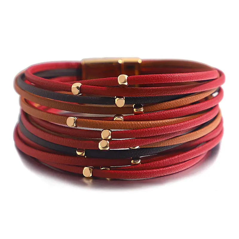 Vintage Beads Soft Leather Women's Bracelet