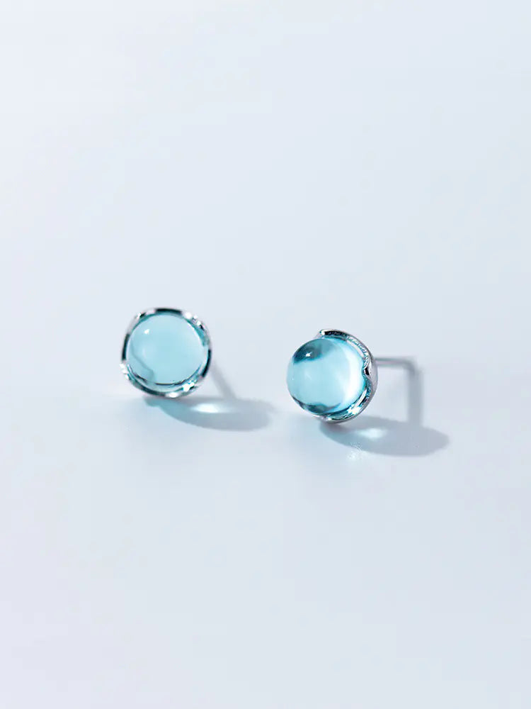 Gradient Blue Sky Earrings for Women S925 Silver