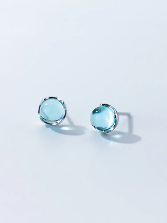 Gradient Blue Sky Earrings for Women S925 Silver