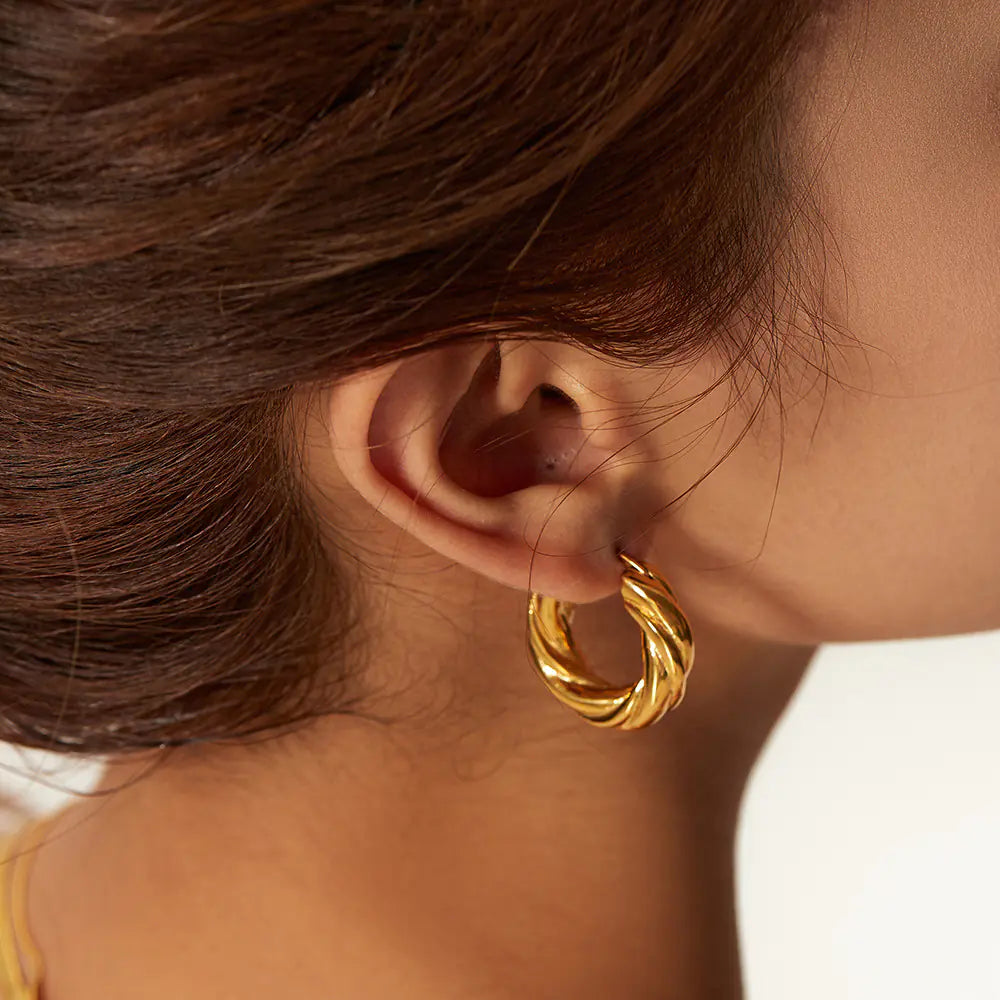 Stylish Stainless Steel Hoop Earrings for Women