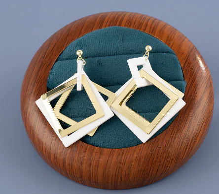 Geometric Square Acrylic Earrings for Women