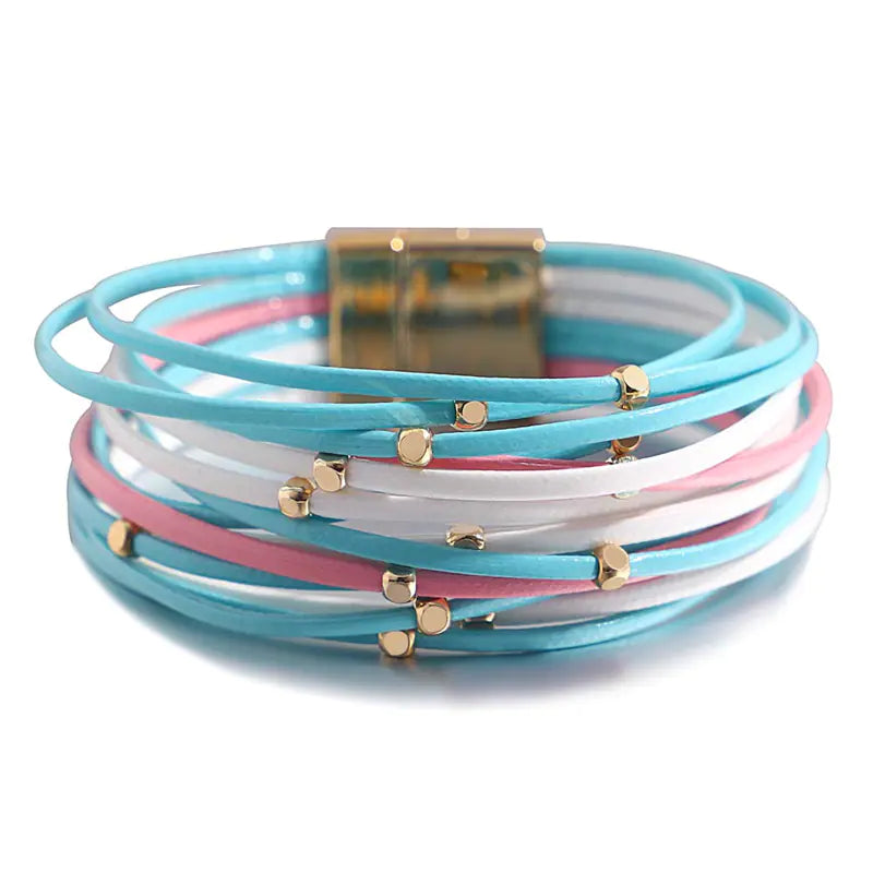 Vintage Beads Soft Leather Women's Bracelet