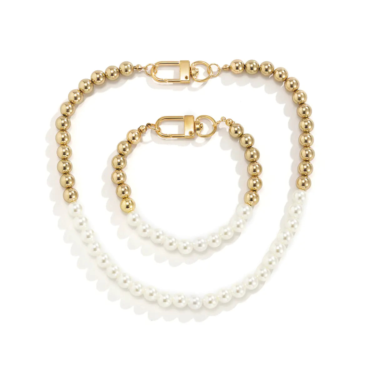 Minimalist Pearl Necklace and Bracelet Set for Men and Women