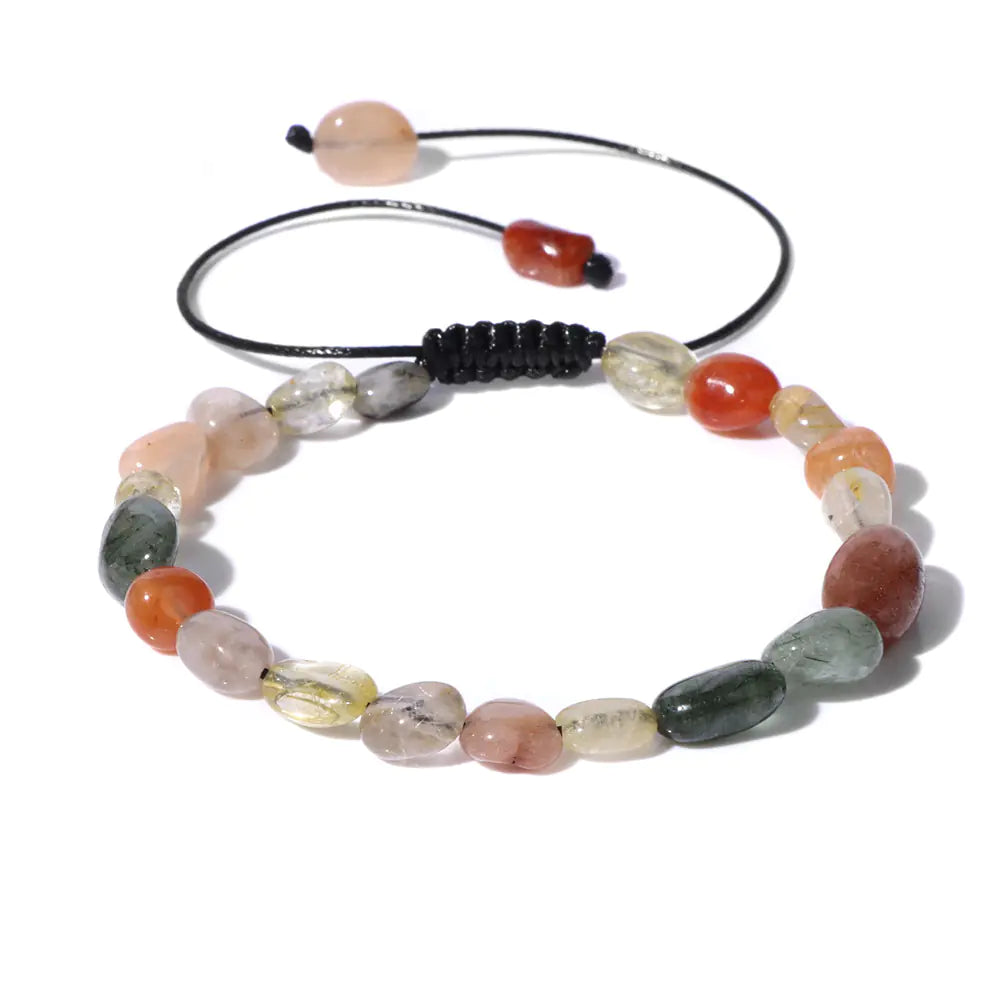 Natural Stone Irregular Beads Woven Bracelet