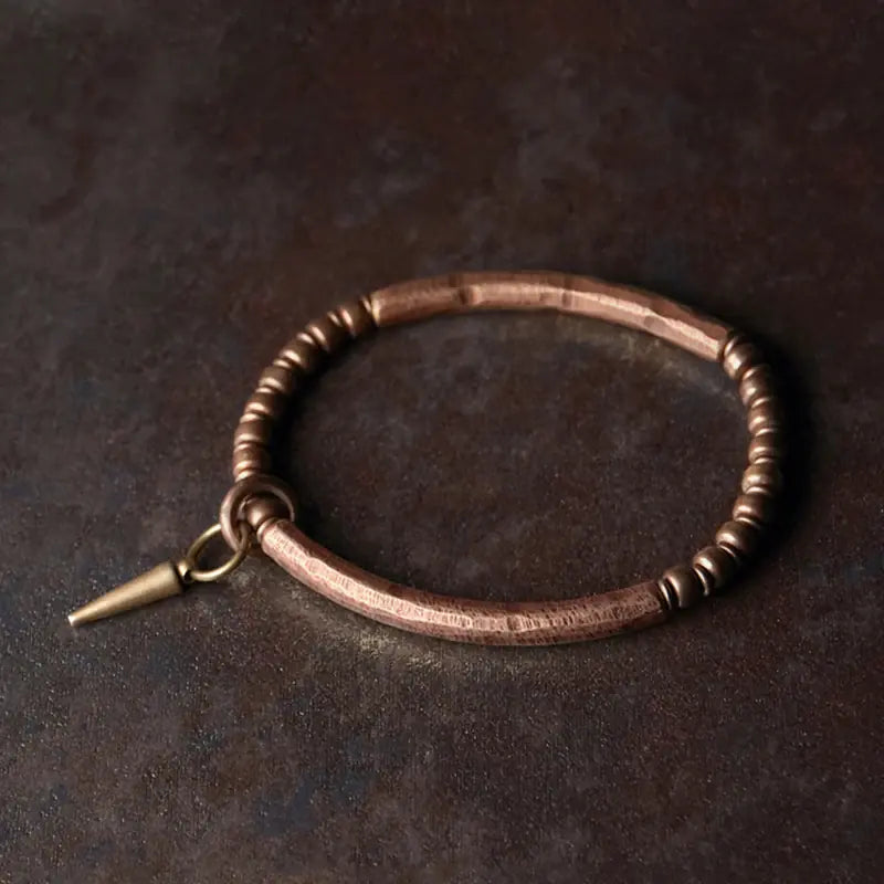 Hammered Pure Copper Vintage Bracelet Design