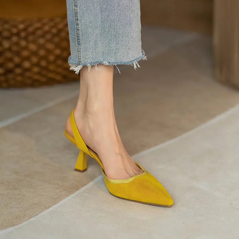 Vintage Pointed Toe Heels for Women Summer