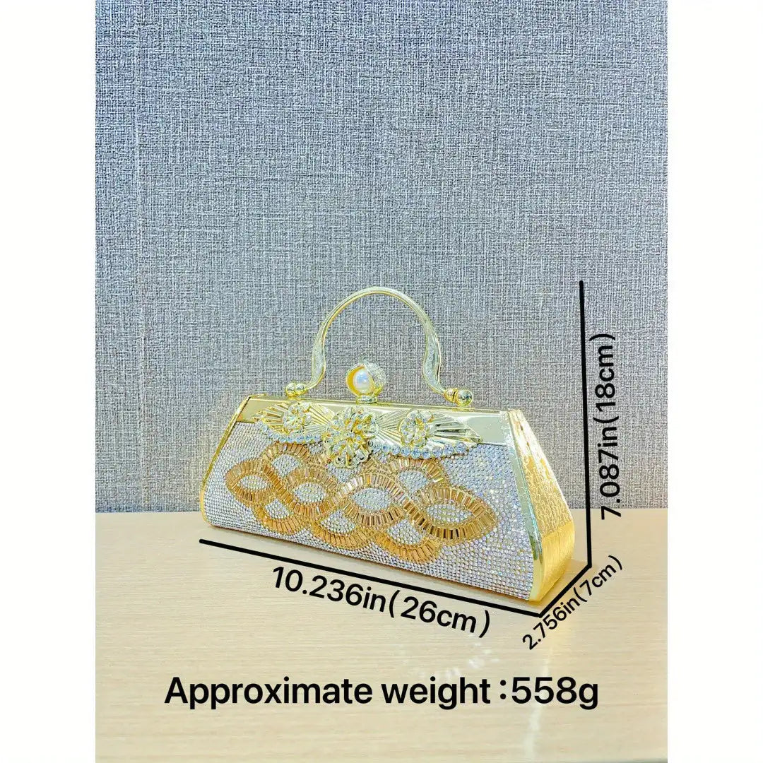 Handmade rhinestone Dinner hand bag. Cocktail Dress Purse Clutch