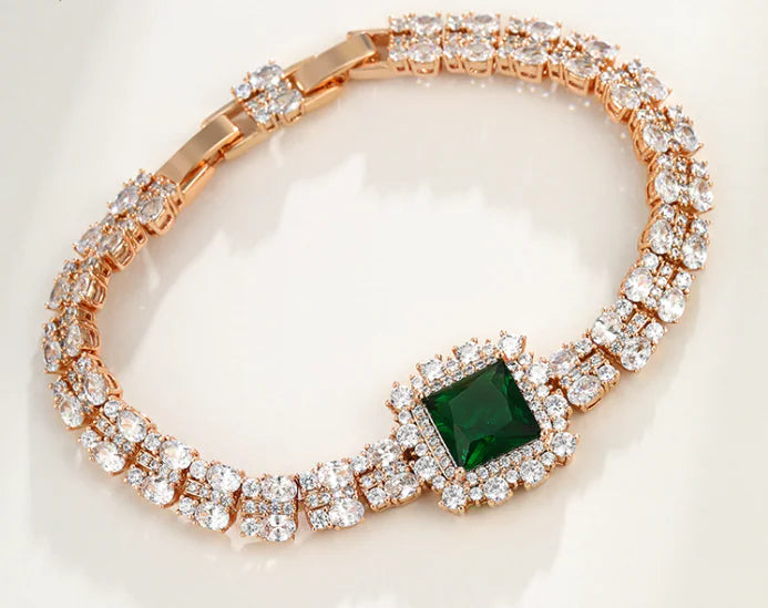 Square Micro Inlaid Zirconium Buckle Bracelet