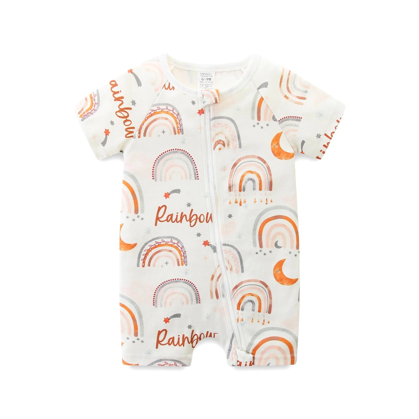 Newborn Baby Short Sleeve Pure Cotton Jumpsuit. Baby Clothes One-Piece Footies 12-18 Months