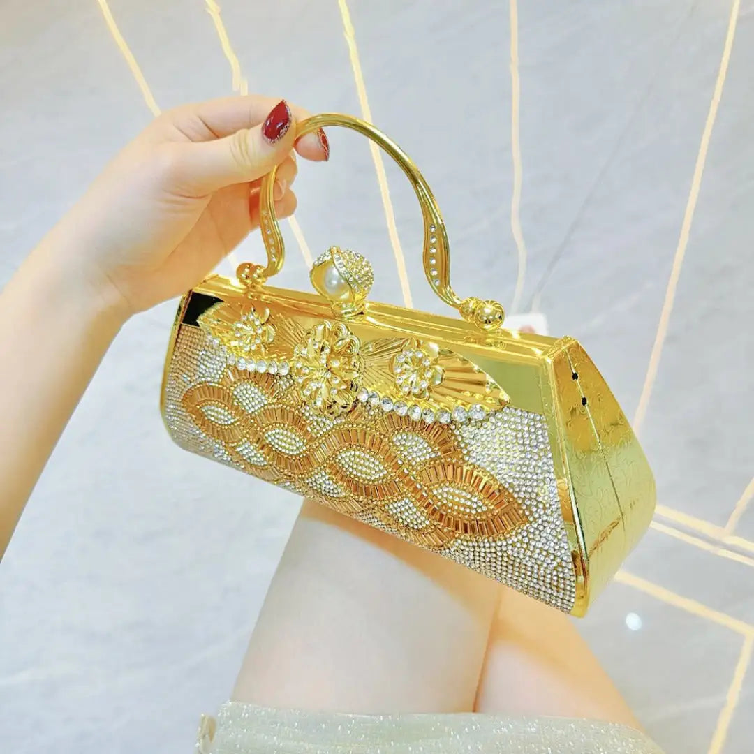 Handmade rhinestone Dinner hand bag. Cocktail Dress Purse Clutch