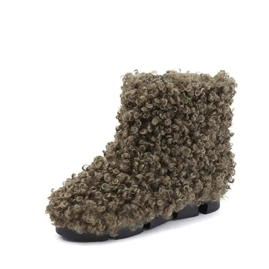 Fuzzy Snow Boots and Curling Fur Shoes