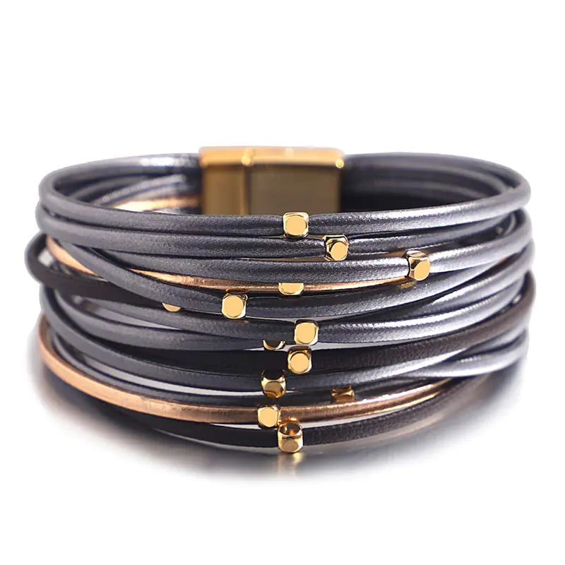 Vintage Beads Soft Leather Women's Bracelet