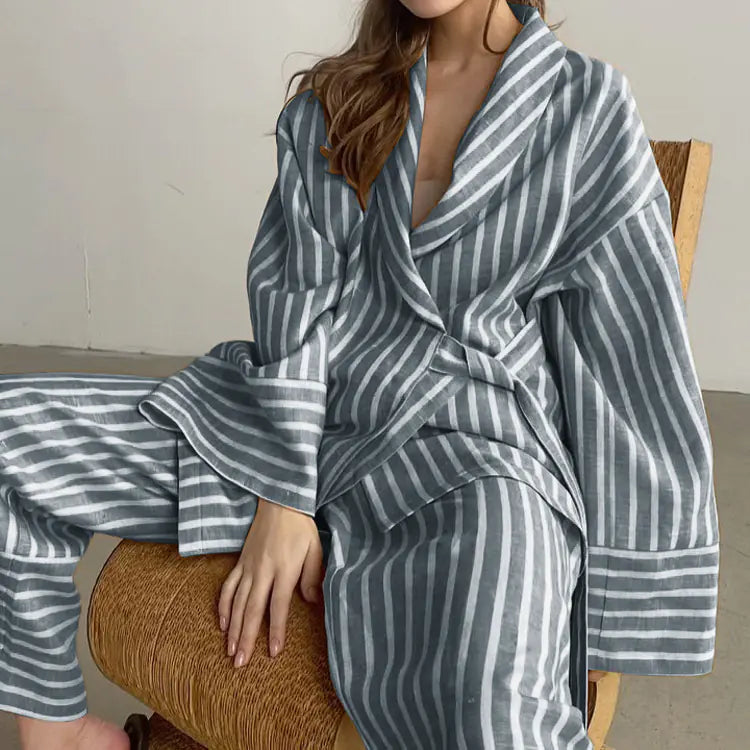 Women's 2-Piece Striped Casual Set